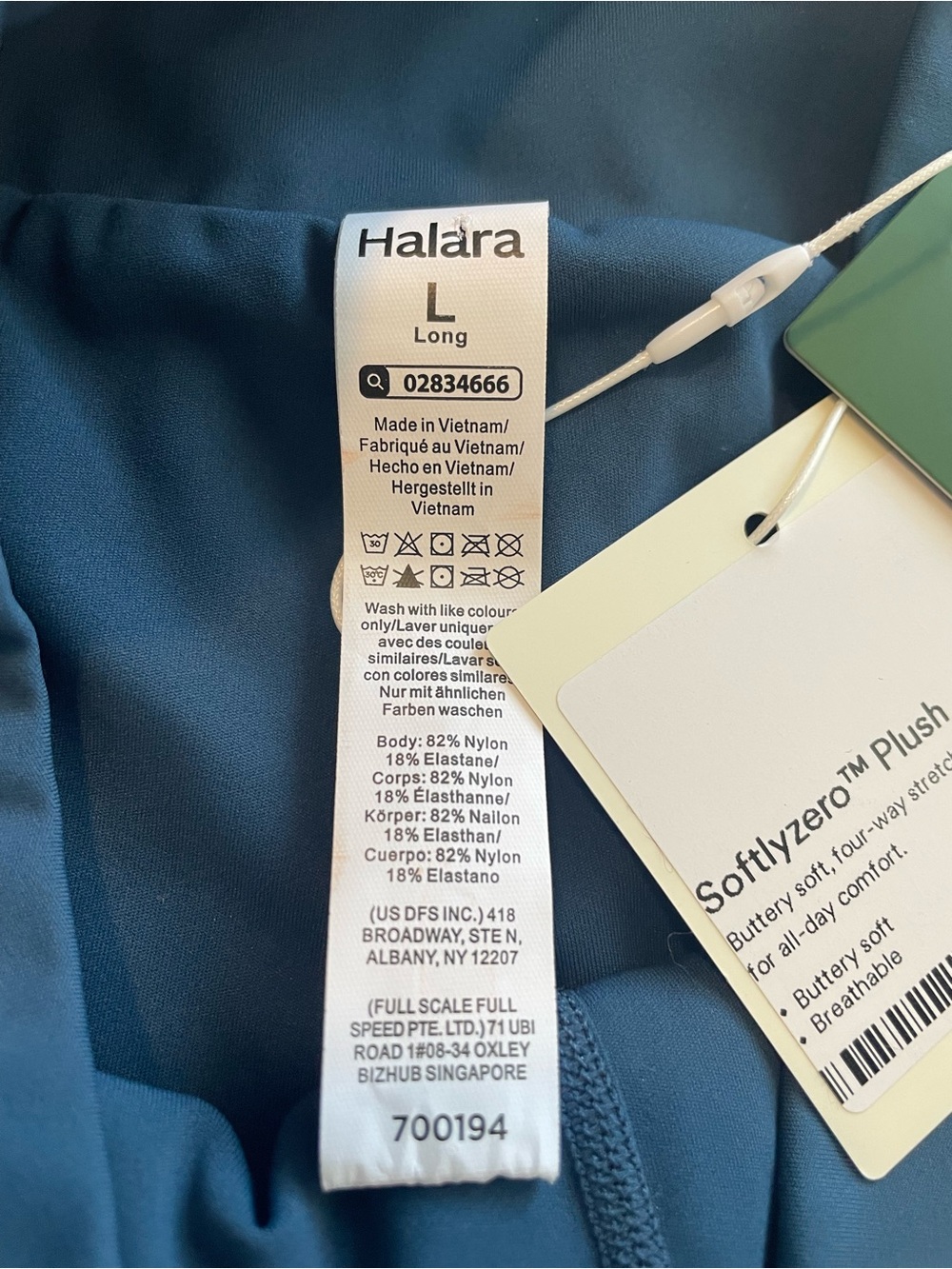 SoftlyZero Airy Super High Waisted Cool Touch Yoga Shorts 5'' Pockets L Blue - Picture 7 of 11